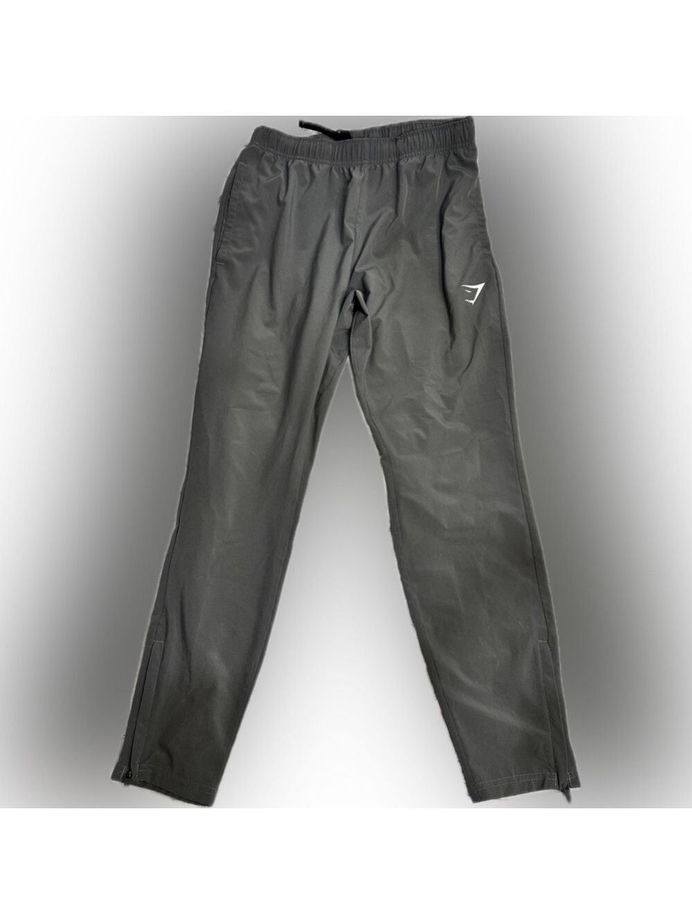Gymshark Nylon Tapered Running/Training Pants Zipper Ankle Drawstring Waist Sz S